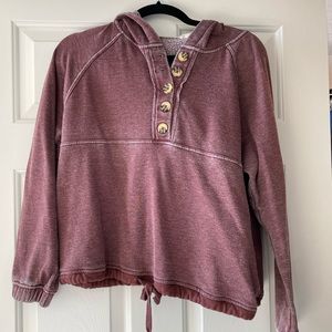 BKE Buckle hooded Henley sweatshirt size large